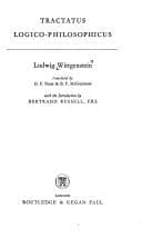 Tractatus Logico-Philosophicus by Ludwig Wittgenstein — book cover
